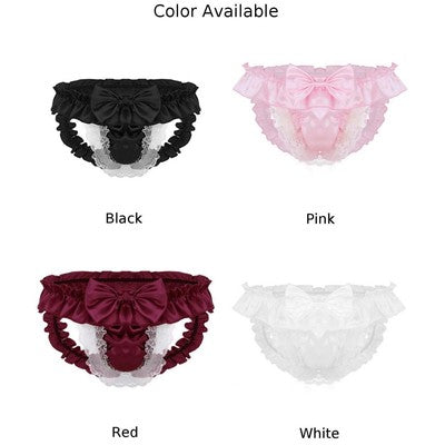 🔥 Funny Men 2025 🔥 Satin Bikini G-String Thong Sissy See-through Panties