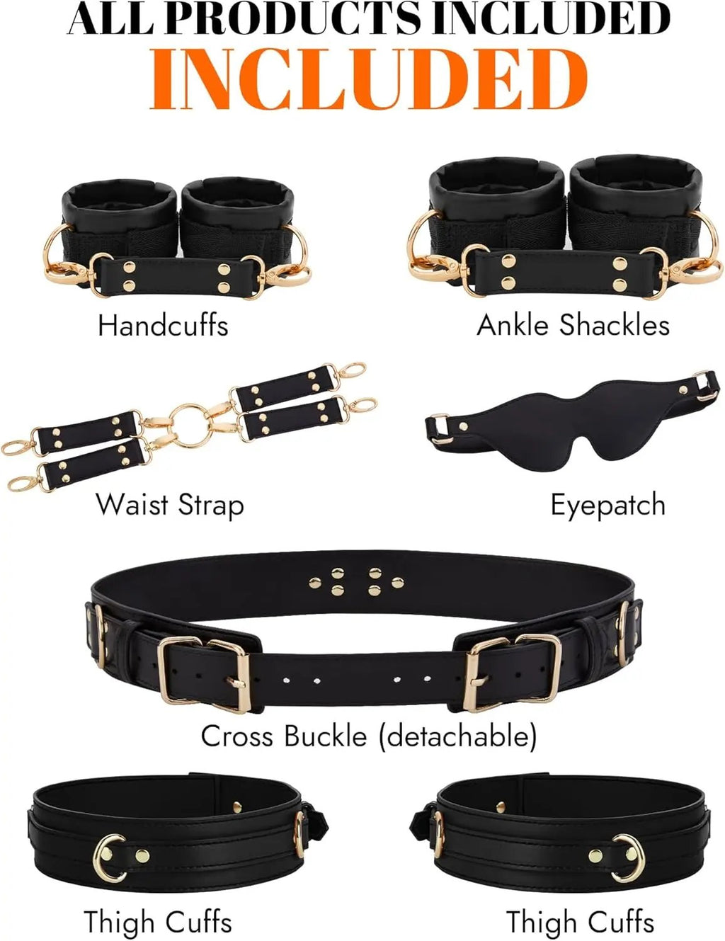 Venus Leather Bondage Set with Belts & Cuffs
