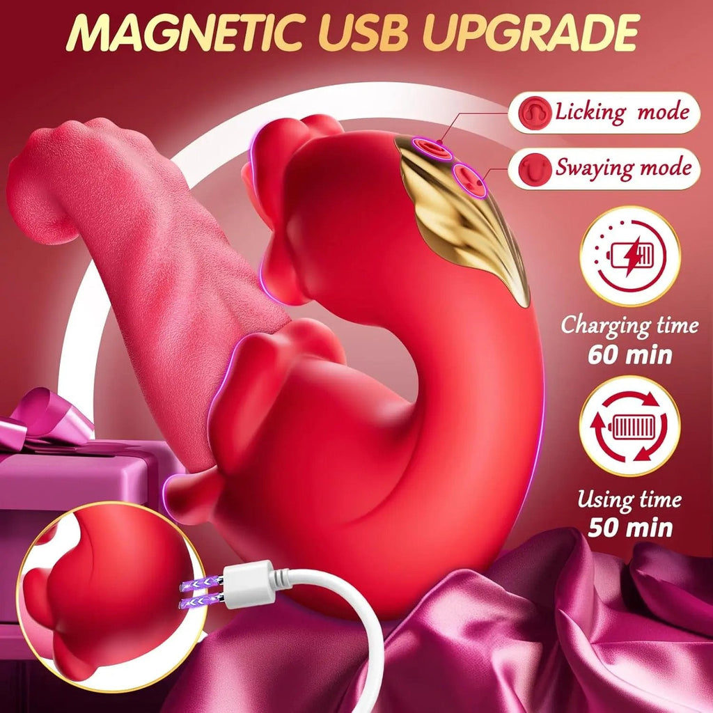 💥 2025 Limited 70% ️OFF 👅 LICKORA X10 Suptruck 4-in-1 Tongue Rose Kiwinet Vibrator