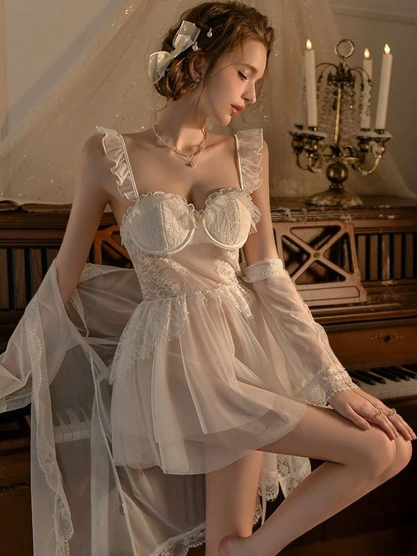 Dakota Mesh Babydoll - White