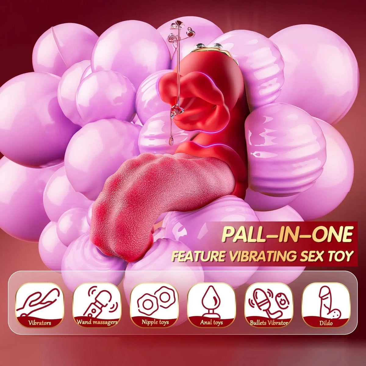 💥 2025 Limited 70% ️OFF 👅 LICKORA X10 Suptruck 4-in-1 Tongue Rose Kiwinet Vibrator