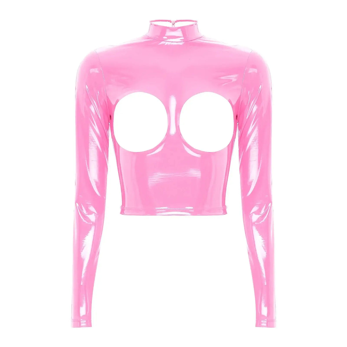 Glossy Leather Crop Top Lacy