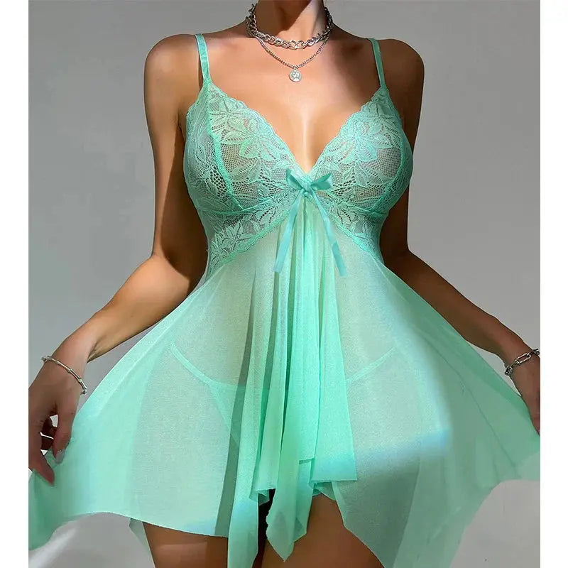 EdenMates™ Lace Suspender Babydoll Night Set