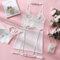 Ruffle Erotic Lingerie Transparent Lace Fancy Underwear Lifting Bolt Sensual Outfit Sheer Mesh Sissy Exotic Sets
