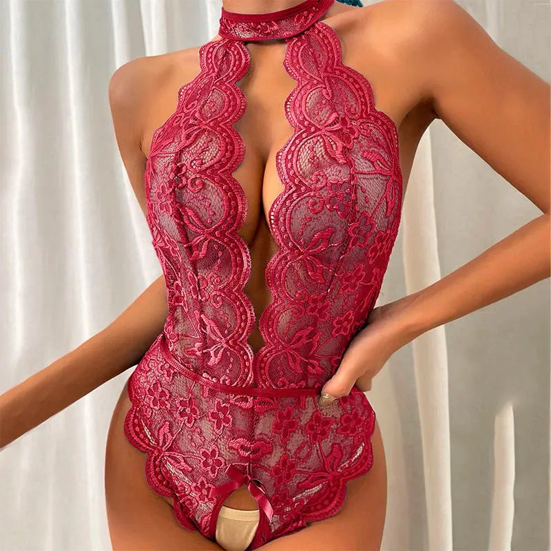 EdenMates™ Seductive Lace Crotchless Lingerie