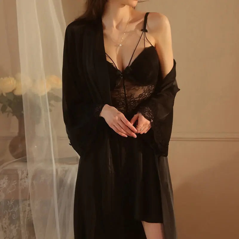 LacyNighty™ Model CH244 CINOON Chemise+Robe Set