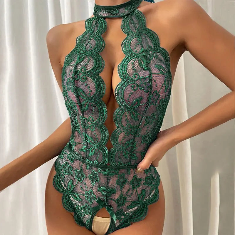 EdenMates™ Seductive Lace Crotchless Lingerie