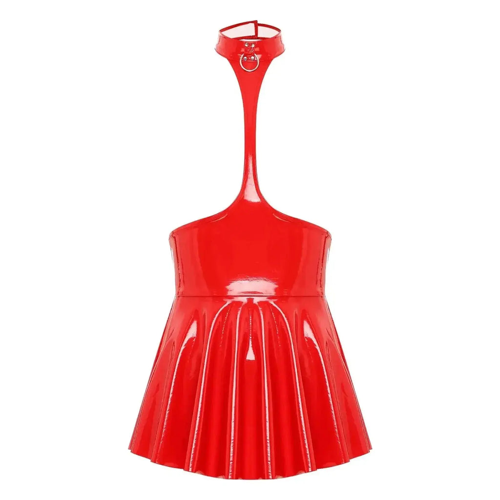 Open Chest Latex Dress