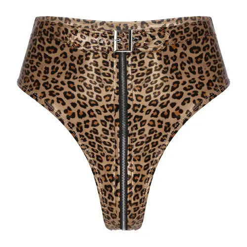 Leather Shorts with Open Crotch Lacy0301 Other