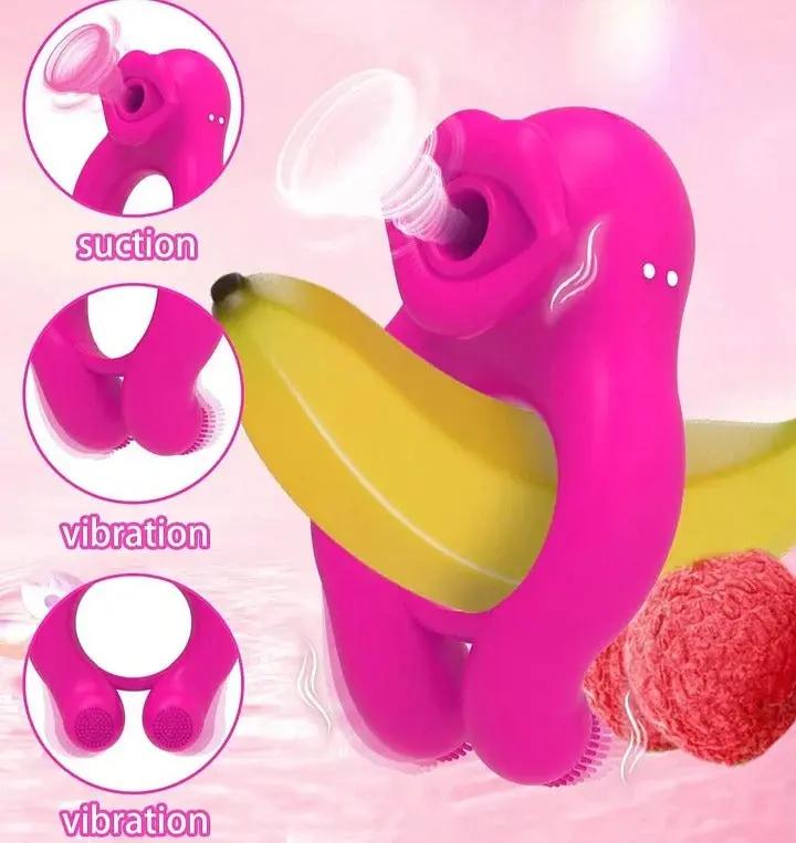 💥2025 Mouth Sucking & Vibrating Cock Ring Clitoral Stimulator For Couples