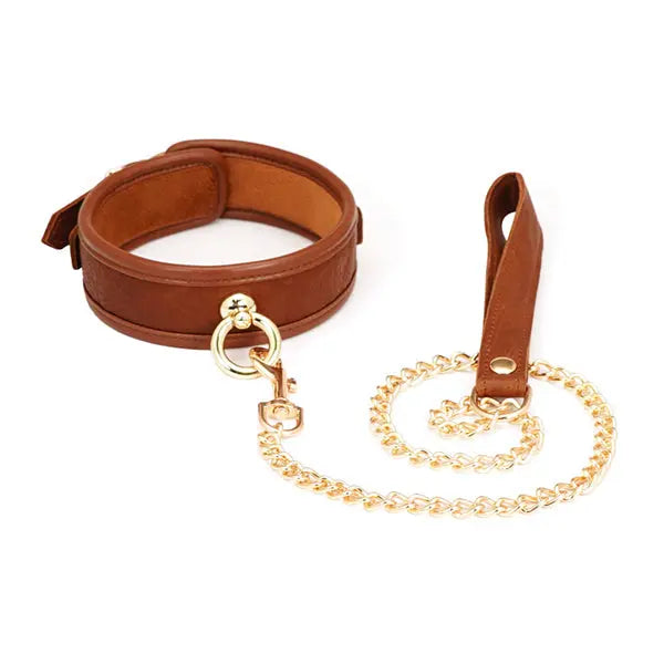 EdenMates™ Brown Leather Collar & Leash