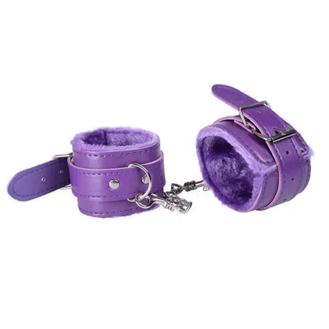 LacyNighty™ Leather Handcuffs Lavah Intimates