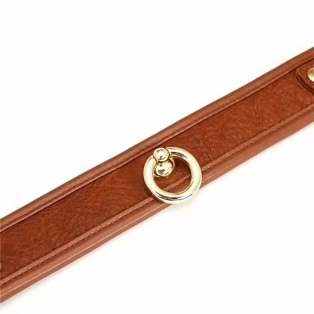 EdenMates™ Brown Leather Collar & Leash