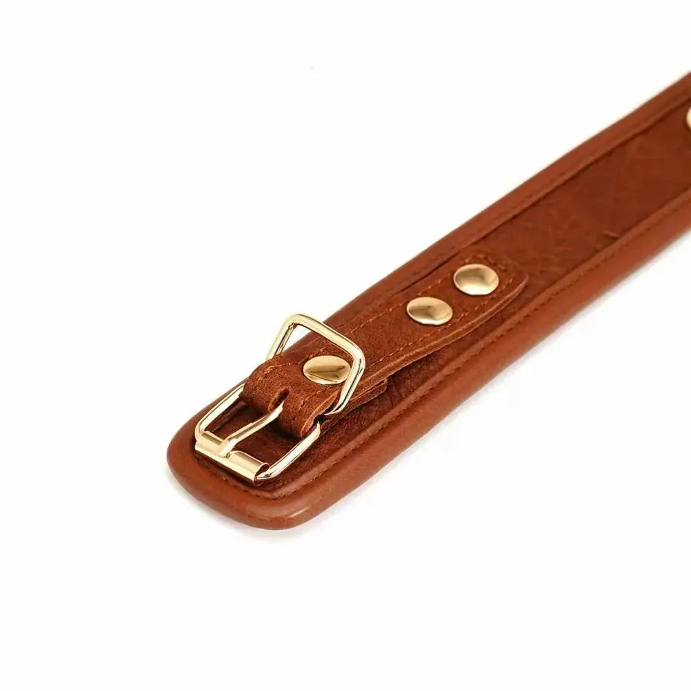 EdenMates™ Brown Leather Collar & Leash